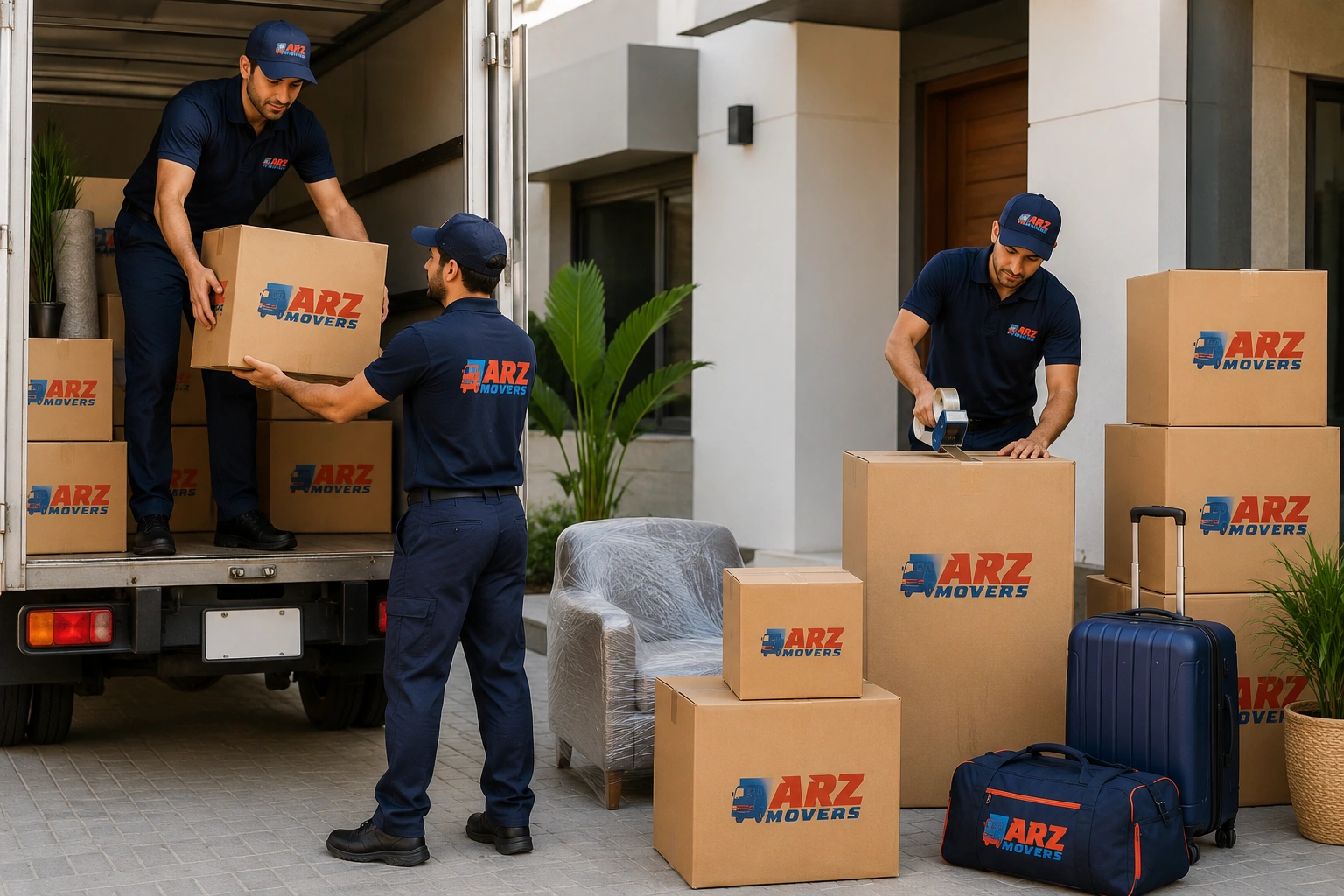 Book a free Mira Villa moving survey with ARZ Movers for a smooth family relocation to the Reem community.