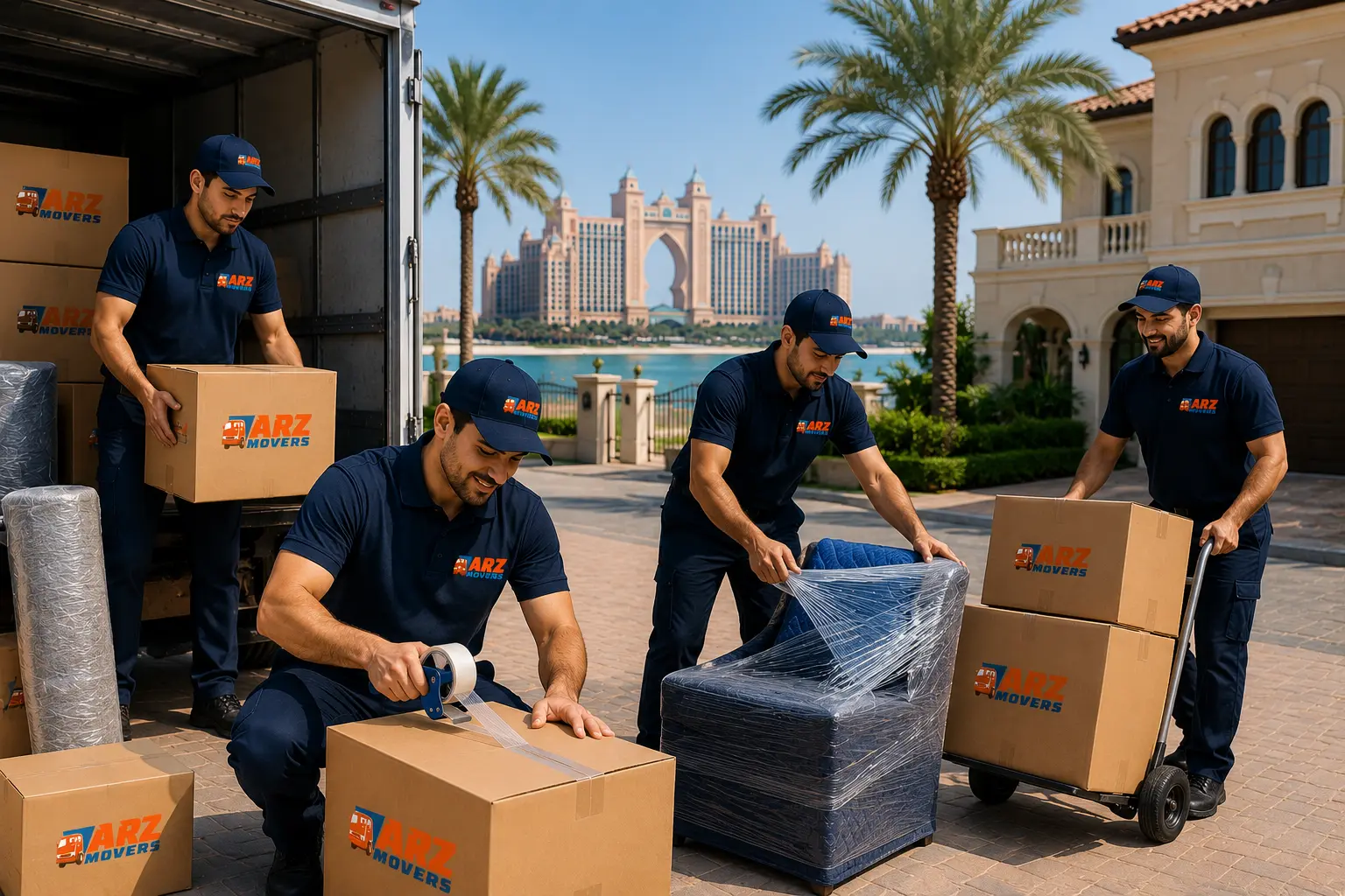 Professional Palm Jumeirah movers handling safe relocation with experienced staff, flexible packages, and budget-friendly service.