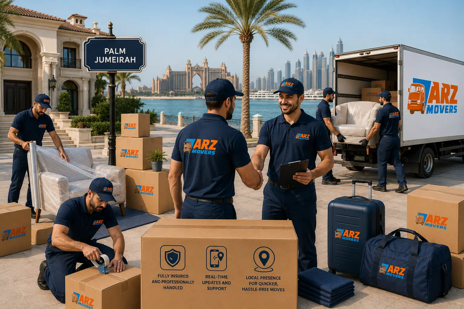 G3 Movers in Palm Jumeirah offering insured relocations, local expertise, real-time updates and reliable moving services.