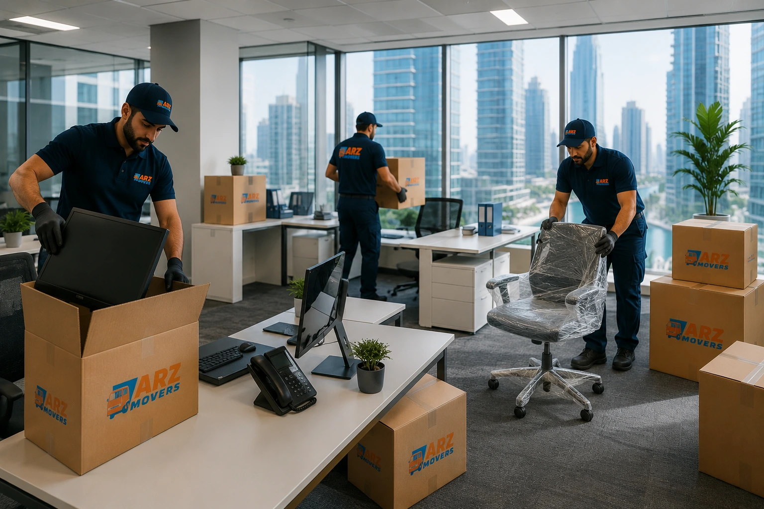 Professional office relocation in Ras Al Khaimah with RAKEZ moves IT migration warehouse shifting and business continuity.