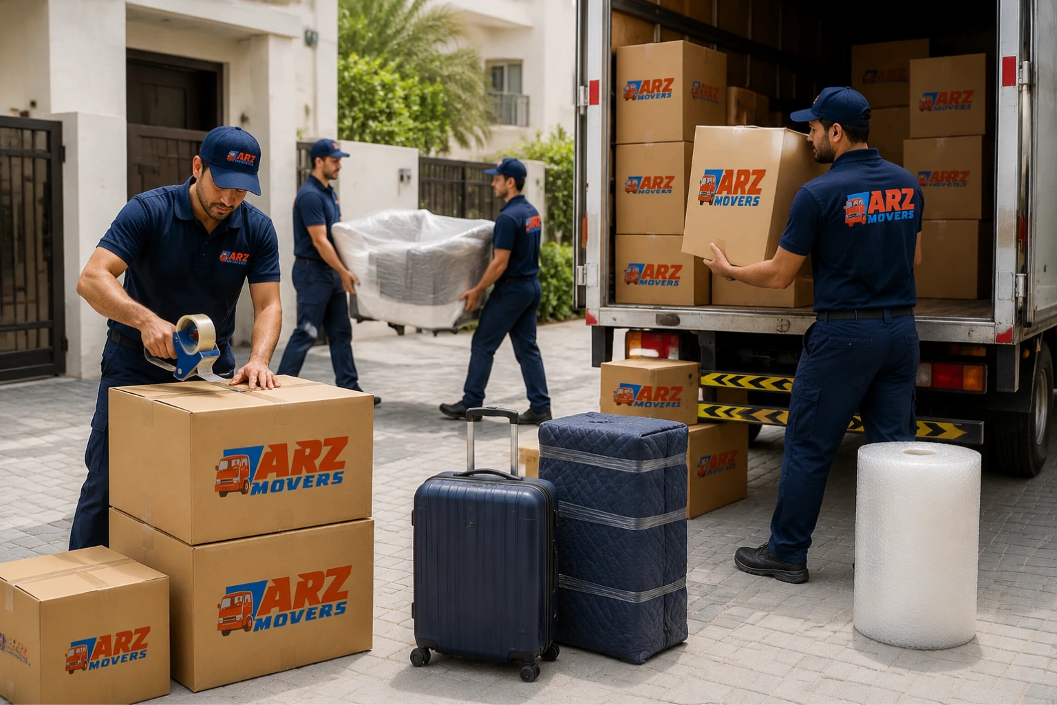 Professional movers and packers in Al Warqa handling apartment and villa relocations with insured moving services.