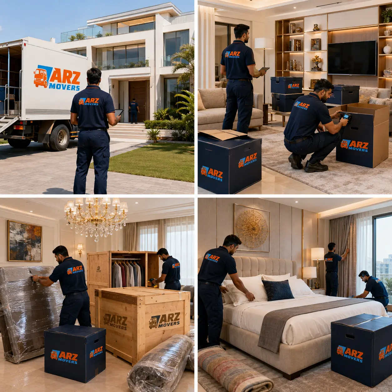 Professional villa movers conducting inventory mapping, custom packing and complete home setup during relocation.