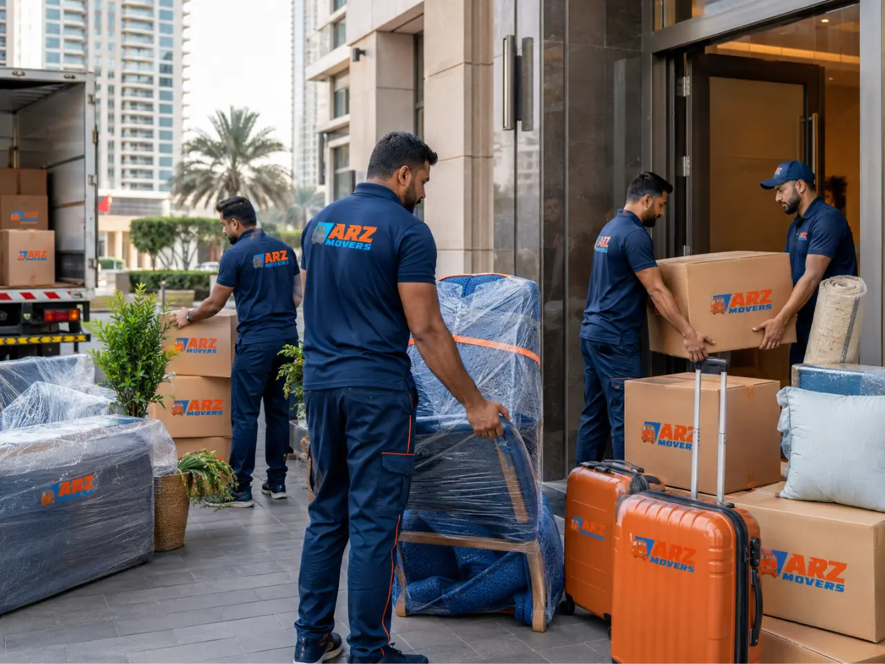 Structured relocation process with survey, planning, packing, GPS tracking, transport, reassembly, and clean installation.