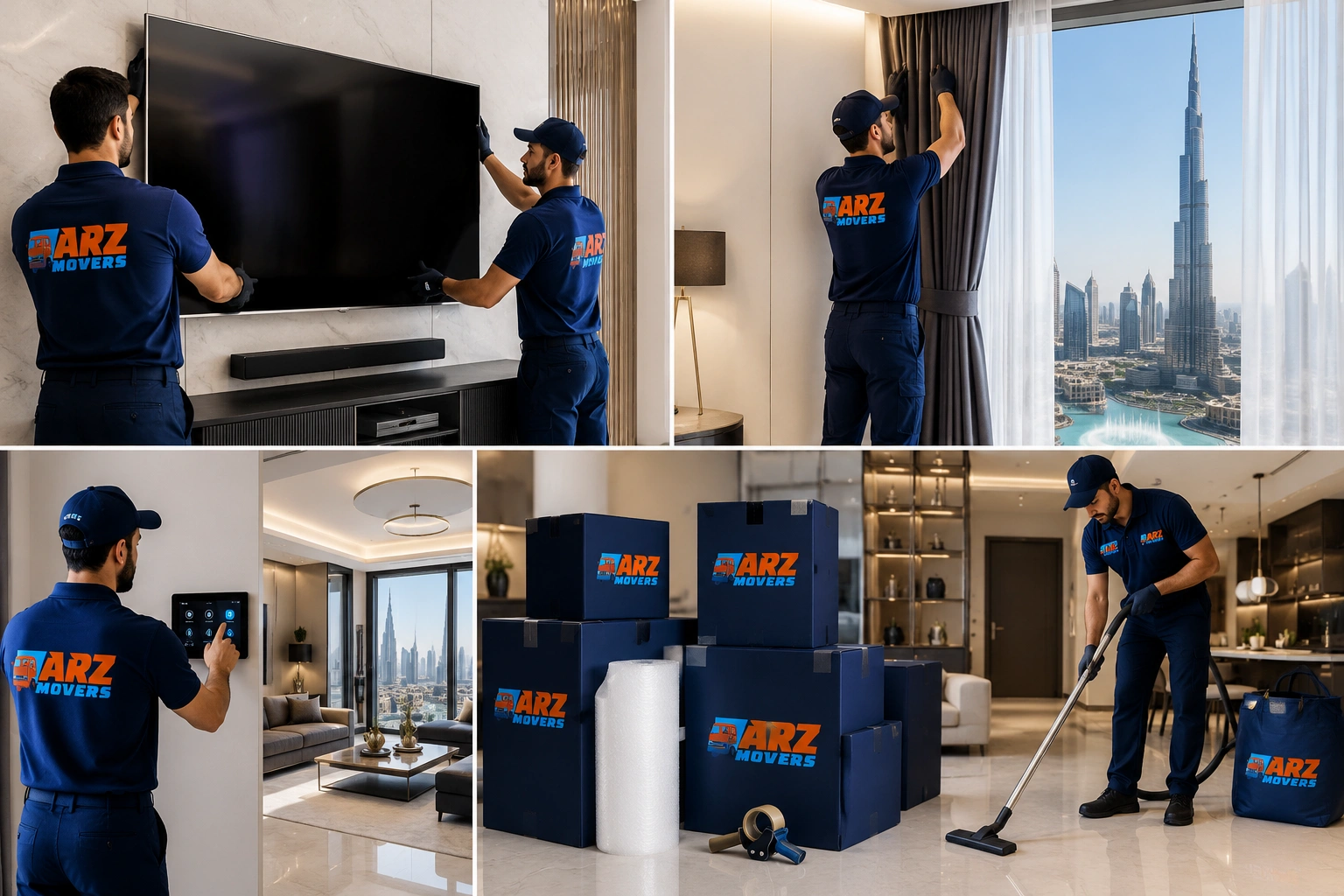 TV mounting, curtain fitting, and appliance setup services ensuring complete home installation after moving.