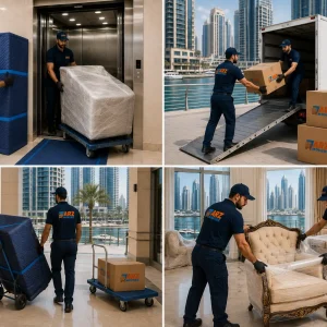 Dubai Marina movers specializing in high-rise relocations, permits, luxury furniture handling and JBR access logistics.