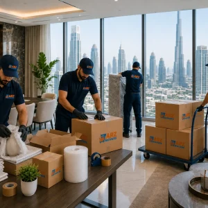 Downtown Dubai movers offering packing, labeling, transport, unpacking and fast local relocation near landmarks