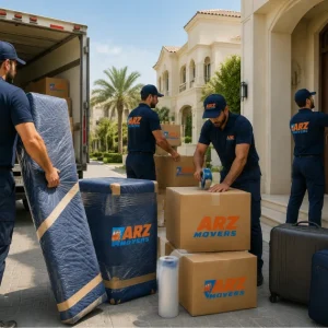 ARZ Movers offering luxury relocation in Emirates Hills Dubai with fine art packing climate controlled transport discreet service.