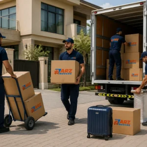 ARZ Movers handling Al Ghadeer relocation with Provis permit support, Tawtheeq coordination, and inter-emirate transport
