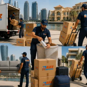 ARZ Movers advantages: tail lift trucks, certified packing, inter-emirate transport, insured fleet, permit guidance.